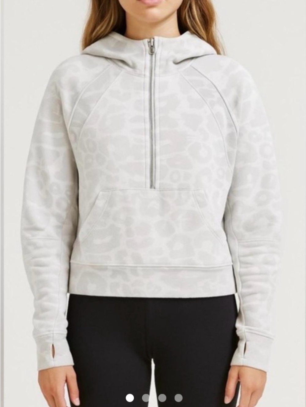 lululemon athletica Light Gray Leopard Half-Zip Hoodie